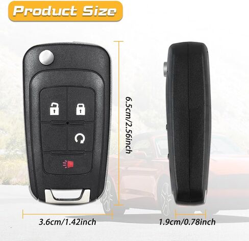 استبدال مفتاح السيارة القابل للطي يناسب 2010-2019 GMC Terrain/14-18 Buick Encore/10-19 Equinox/16-19 Impala/12-17 Sonic OHT01060512، V2T01060512، قطعة واحدة in Saudi Arabia