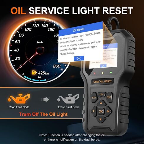 ماسح ضوئي obd2، قارئ أكواد احترافي لفحص ضوء المحرك/إعادة ضبط ضوء الزيت، أداة تشخيص الماسح الضوئي obd 2، أدوات مسح سريعة ودقيقة للسيارة 1996+، شاشة ملونة مقاس 2.8 بوصة in Kuwait