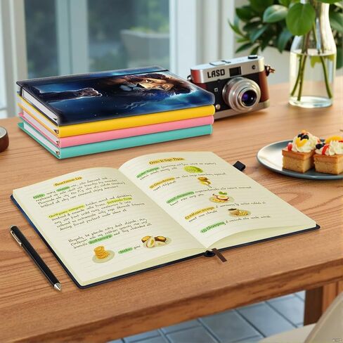 Hardcover Executive Notebooks, A5 PU Leather Lined Journal Notebook, 200 Pages Thick Paper Subject Notebooks for School,Work,Home Writing Business Notebook, Diary Book ， Lion Painting in Kuwait