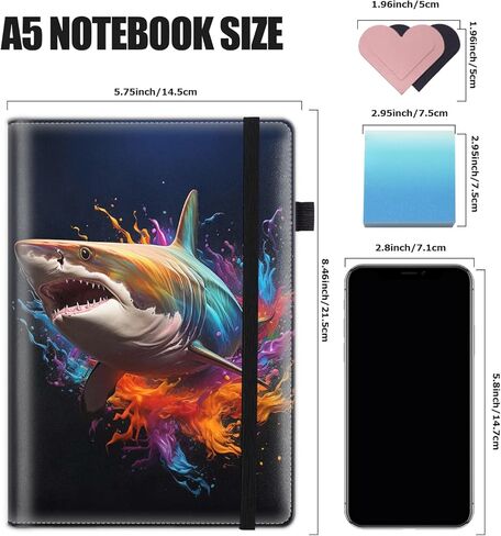 Hardcover Executive Notebooks, A5 PU Leather Lined Journal Notebook, 200 Pages Thick Paper Subject Notebooks for School,Work,Home Writing Business Notebook, Diary Book ， Lion Painting in Kuwait