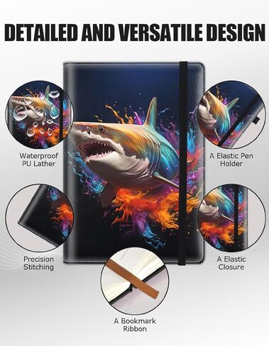 Hardcover Executive Notebooks, A5 PU Leather Lined Journal Notebook, 200 Pages Thick Paper Subject Notebooks for School,Work,Home Writing Business Notebook, Diary Book ， Lion Painting in Kuwait