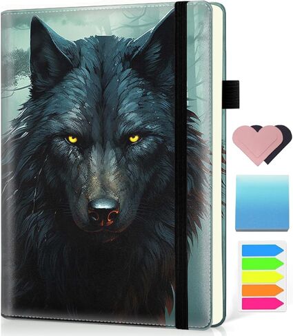 Hardcover Executive Notebooks, A5 PU Leather Lined Journal Notebook, 200 Pages Thick Paper Subject Notebooks for School,Work,Home Writing Business Notebook, Diary Book ， Lion Painting in Kuwait