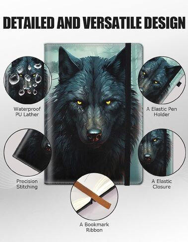 Hardcover Executive Notebooks, A5 PU Leather Lined Journal Notebook, 200 Pages Thick Paper Subject Notebooks for School,Work,Home Writing Business Notebook, Diary Book ， Lion Painting in Kuwait