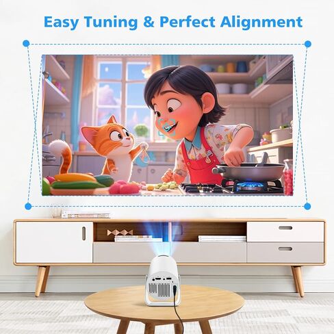 جهاز عرض صغير HY300 PRO، جهاز عرض محمول مع ثنائي النطاق WIFI6 5G لاسلكي 5.4 بلوتوث، جهاز عرض ذكي يدعم 4K 1080P، تصحيح الانحراف التلقائي 35 بوصة - 130 بوصة شاشة عرض فيديو in Kuwait