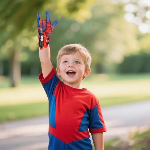 2 Set Spider Web Shooters with Gloves and Soft Bullet,Super Wrist Launcher Toy for Kids,Toy for 3 4 5 6-8 9 Year Old Boy in Saudi Arabia