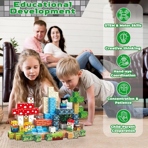 مكعبات مغناطيسية من جودي كينج 200 قطعة - مكعبات بناء مغناطيسية، مغناطيسات تكديس للأطفال، مغناطيس قوي، لعبة حسية لألعاب تعلم العلوم والتكنولوجيا والهندسة والرياضيات للأطفال من سن 3 سنوات فما فوق للأولاد والبنات في عيد الميلاد in Kuwait