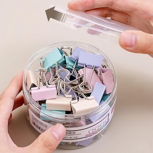 60 Pack Colored Binder Clips 15mm, Boxed Set for Office and School Supplies, Multi-Color Small Paper Clamps in Saudi Arabia