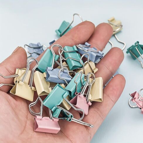60 Pack Colored Binder Clips 15mm, Boxed Set for Office and School Supplies, Multi-Color Small Paper Clamps in Saudi Arabia