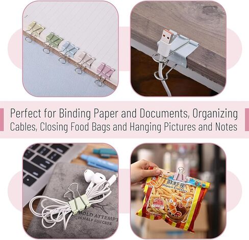 60 Pack Colored Binder Clips 15mm, Boxed Set for Office and School Supplies, Multi-Color Small Paper Clamps in Saudi Arabia