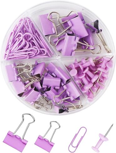 Plastic Binder Clips Set, 55 PCS 4 in 1 Binders and Paper Clips, School Supplies, Office Supplies Set for School in Saudi Arabia
