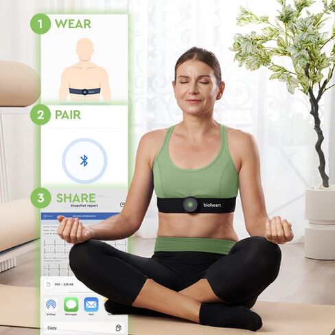 Bioheart | 24/7 Continuous Heart Monitor | No Prescription Needed | Smart Wearable | Chest Strap | One Month Subscription Included in Kuwait
