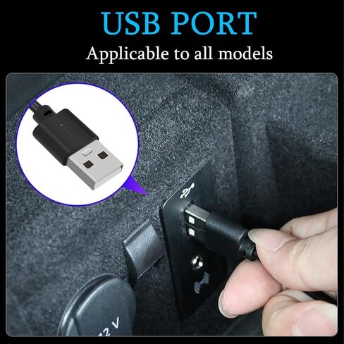 مصابيح LED داخلية للسيارة، مجموعة إضاءة نيون محيطة 4 في 1 مع منفذ USB بتيار مستمر 5 فولت، مصباح ليلي لتزيين السيارة تحت لوحة القيادة، عالمي للمركبات الترفيهية والشاحنات وسيدان (RGB) in Kuwait
