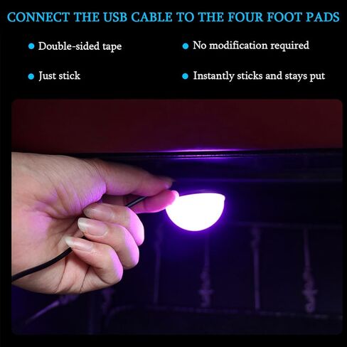 مصابيح LED داخلية للسيارة، مجموعة إضاءة نيون محيطة 4 في 1 مع منفذ USB بتيار مستمر 5 فولت، مصباح ليلي لتزيين السيارة تحت لوحة القيادة، عالمي للمركبات الترفيهية والشاحنات وسيدان (RGB) in Kuwait