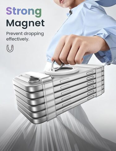 Lamicall for MagSafe قبضة حلقة الهاتف المغناطيسية - حامل حلقة دوارة 360 درجة مع [تخميد سلس]، مسند بمقبض أصابع شفاف كريستالي، ملحقات قوية آمنة لهاتف iPhone 17 Pro Max Air، جميع الهواتف in Saudi Arabia