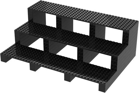 Display Shelf for Lego Minifigures & BrickHeadz | Brick Stand Holds 72 Figures or 15 BrickHeadz - Black Organizer for Collectors | Great Gift for Minifigure Lovers in Kuwait