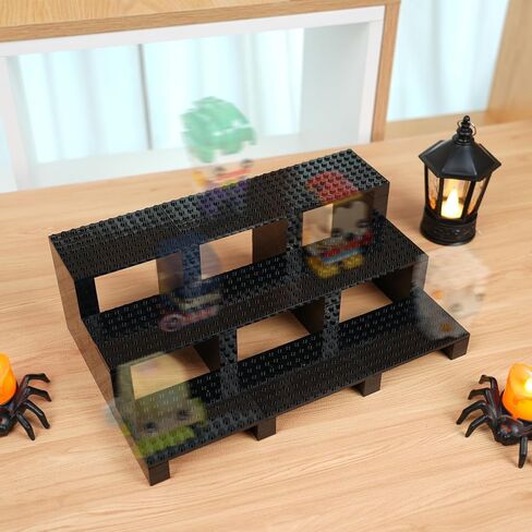 رف عرض لشخصيات Lego Minifigures وBrickHeadz | حامل الطوب يحمل 72 شخصية أو 15 بريك هيدز - منظم أسود لهواة الجمع | هدية رائعة لمحبي الشخصيات الصغيرة in Kuwait