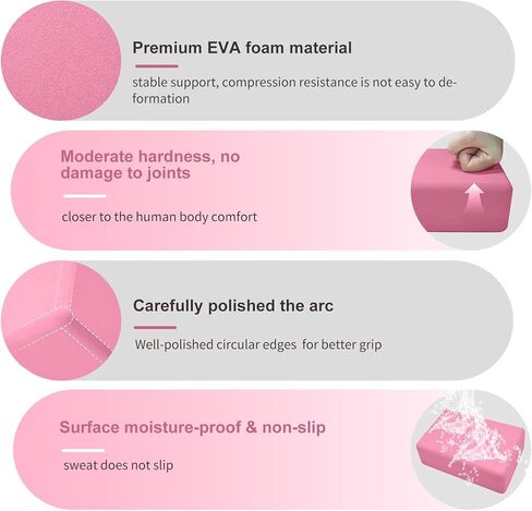 مكعبات يوجا مكونة من 4 قطع، كتلة إسفنجية EVA من بريميوم، مكعبات يوجا متينة لليوجا، البيلاتس، تمارين اللياقة البدنية العامة، تمارين التنغيم والتأمل، غير قابلة للانزلاق ومحمولة (مزيج) in Kuwait