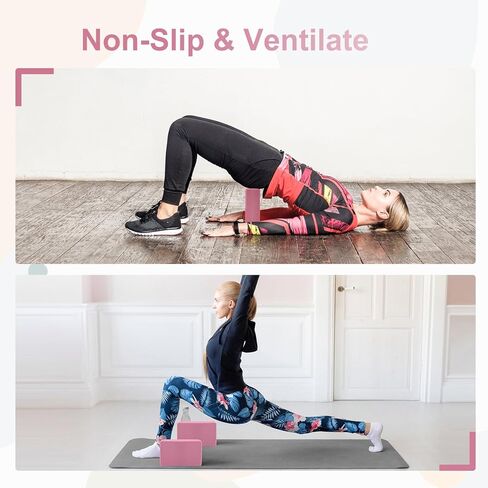 مكعبات يوجا مكونة من 4 قطع، كتلة إسفنجية EVA من بريميوم، مكعبات يوجا متينة لليوجا، البيلاتس، تمارين اللياقة البدنية العامة، تمارين التنغيم والتأمل، غير قابلة للانزلاق ومحمولة (مزيج) in Kuwait