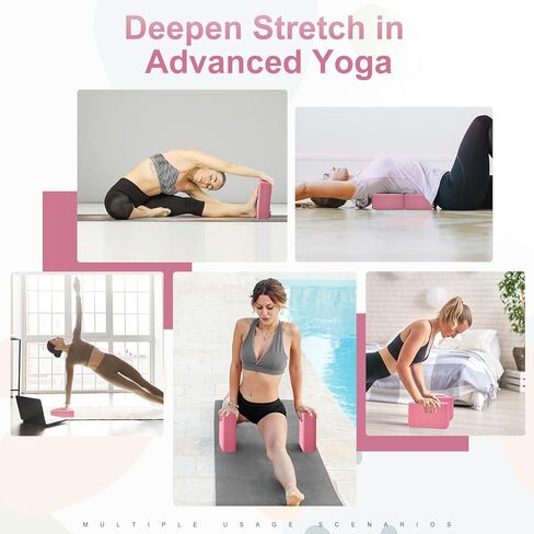 مكعبات يوجا مكونة من 4 قطع، كتلة إسفنجية EVA من بريميوم، مكعبات يوجا متينة لليوجا، البيلاتس، تمارين اللياقة البدنية العامة، تمارين التنغيم والتأمل، غير قابلة للانزلاق ومحمولة (مزيج) in Kuwait