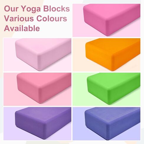 مكعبات يوجا مكونة من 4 قطع، كتلة إسفنجية EVA من بريميوم، مكعبات يوجا متينة لليوجا، البيلاتس، تمارين اللياقة البدنية العامة، تمارين التنغيم والتأمل، غير قابلة للانزلاق ومحمولة (مزيج) in Kuwait