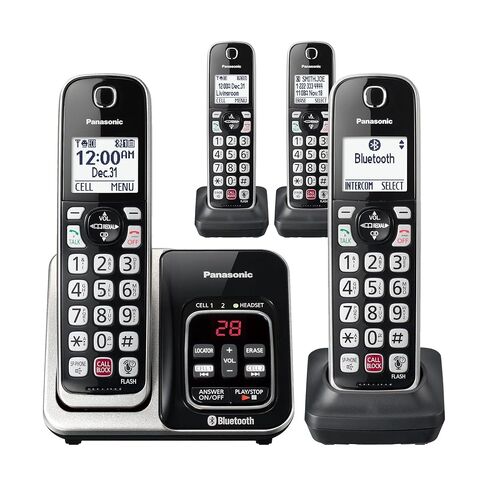 Panasonic Link2Cell Cordless Phone with 4 Handsets in Silver in Saudi Arabia