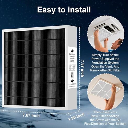 X7935 20 بوصة × 20 بوصة × 5 بوصة استبدال فلتر هواء الفرن MERV 16 متوافق مع منظف الهواء Lennox HCC14-23 لنموذج فلتر Lennox X7935 ونماذج فلتر هانيويل FC100A101 وFC200E1011 (عبوة واحدة) in Kuwait