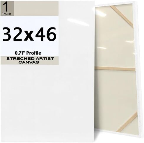Premium Canvas for Painting - 36x48-32x46-32x48 Inch - 0.7-1 inch Thick - Backboard - Ideal Acrylic, Oil, Watercolor Art - XL - Extra Large - Professional Artist Quality White Blank (32x46) in Saudi Arabia