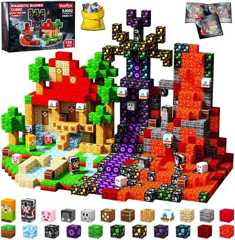150PCS Magnetic Building Blocks Set Toys, Kids Classroom Magnet Blocks Toy for Toddlers STEM Learning, Construction Stacking Toy for Kids Boys and Girls Christmas Birthday Gifts in Kuwait