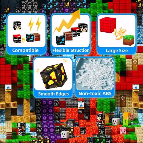 150PCS Magnetic Building Blocks Set Toys, Kids Classroom Magnet Blocks Toy for Toddlers STEM Learning, Construction Stacking Toy for Kids Boys and Girls Christmas Birthday Gifts in Kuwait