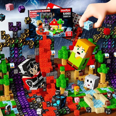 150PCS Magnetic Building Blocks Set Toys, Kids Classroom Magnet Blocks Toy for Toddlers STEM Learning, Construction Stacking Toy for Kids Boys and Girls Christmas Birthday Gifts in Kuwait