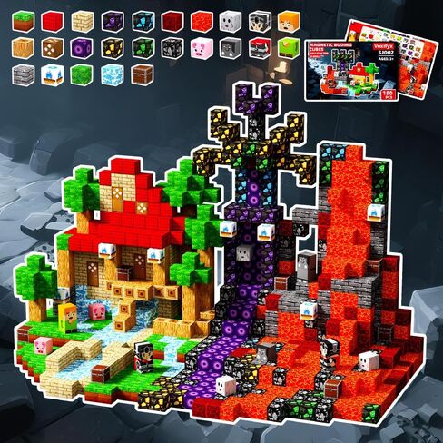 150PCS Magnetic Building Blocks Set Toys, Kids Classroom Magnet Blocks Toy for Toddlers STEM Learning, Construction Stacking Toy for Kids Boys and Girls Christmas Birthday Gifts in Kuwait