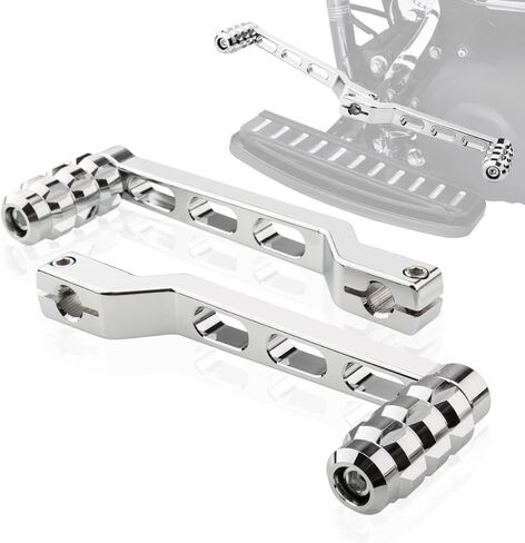 Motorcycle Heel Toe Shifter Levers 2PCS Black CNC Aluminum Gear Pedals Shift Arms Compatible with Harley Davidson Touring Softail Electra Glide Road King Street Trike (Knob Chrome Kit) in Saudi Arabia