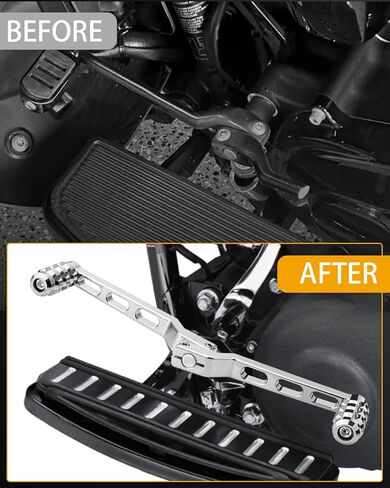 Motorcycle Heel Toe Shifter Levers 2PCS Black CNC Aluminum Gear Pedals Shift Arms Compatible with Harley Davidson Touring Softail Electra Glide Road King Street Trike (Knob Chrome Kit) in Saudi Arabia