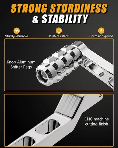 Motorcycle Heel Toe Shifter Levers 2PCS Black CNC Aluminum Gear Pedals Shift Arms Compatible with Harley Davidson Touring Softail Electra Glide Road King Street Trike (Knob Chrome Kit) in Saudi Arabia
