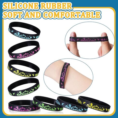Soulchen 100 Pcs Christmas Nativity Silhouette Silicone Bracelets Wristband Religious Christian Rubber Bracelets for Sunday School Xmas Holiday Party Favor Gifts, 4 Colors in Saudi Arabia