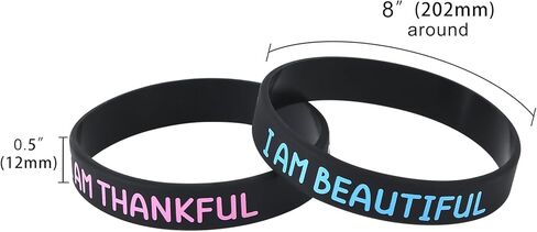 20 Pcs Inspirational Wristbands for Students – Self-Affirmation Phrase Bracelet – Motivational Quotes Rubber Bracelets – Back to School Gift for Students Kids in Saudi Arabia