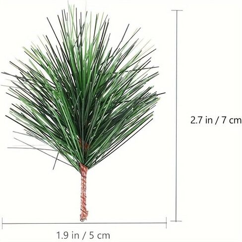 24Pcs Artificial Pine Sprigs, 2.7" Christmas Faux Cedar Stems for DIY Wreath Greenery Pine Needles Branches Small Picks for Favor Gifts Decor (Green) in Saudi Arabia