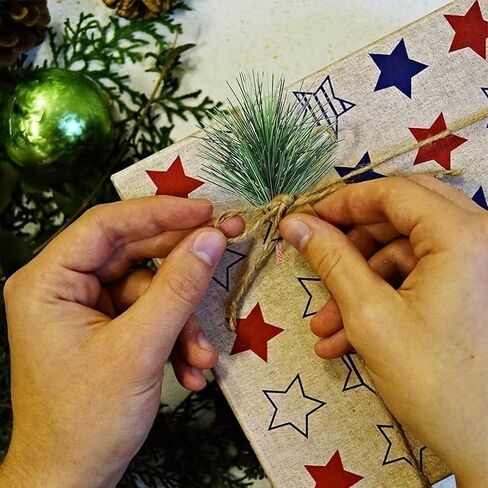 24Pcs Artificial Pine Sprigs, 2.7" Christmas Faux Cedar Stems for DIY Wreath Greenery Pine Needles Branches Small Picks for Favor Gifts Decor (Green) in Saudi Arabia
