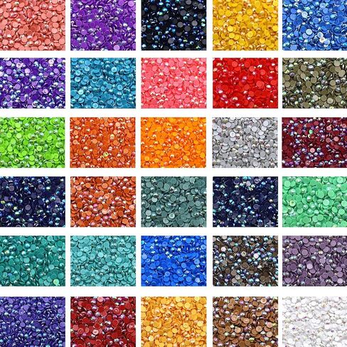 15000 قطعة 30 لونًا 5D لامع AB Diamond خرز طلاء فني، إكسسوارات أحجار الراين للصياغة، خرز دائري بديل لإكسسوارات الرسم الفني الماسي DIY (متعدد الألوان) in Kuwait