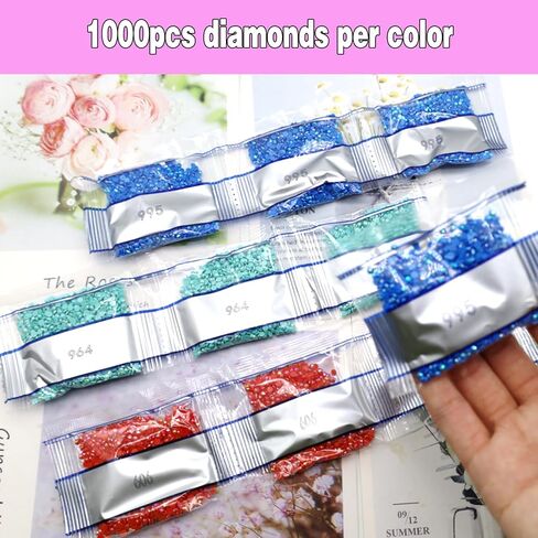 15000 قطعة 30 لونًا 5D لامع AB Diamond خرز طلاء فني، إكسسوارات أحجار الراين للصياغة، خرز دائري بديل لإكسسوارات الرسم الفني الماسي DIY (متعدد الألوان) in Kuwait