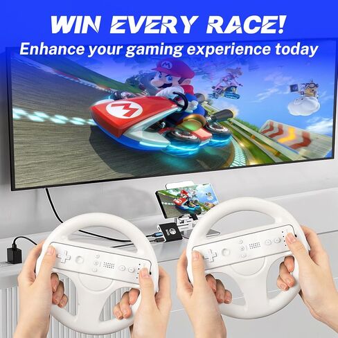لعبة إطلاق النار EuroBird Wii u Zapper Gun Grip وعجلة القيادة - مناسبة لجهاز التحكم عن بعد اللاسلكي Wii Nunchuk (مجموعة بيضاء من 2) in Kuwait