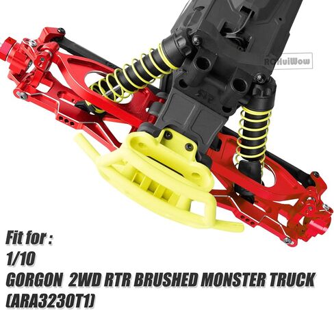جزء ترقيات RC لشاحنة الوحش المصقولة 1/10 Gorgon 2WD RTR (ARA3230T1)، أذرع تعليق من سبائك الألومنيوم ومحور العجلة C وكتل التوجيه وحاملات المحور الخلفي، أحمر in Saudi Arabia