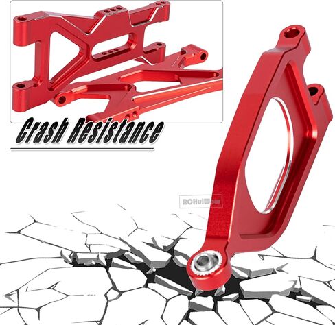 جزء ترقيات RC لشاحنة الوحش المصقولة 1/10 Gorgon 2WD RTR (ARA3230T1)، أذرع تعليق من سبائك الألومنيوم ومحور العجلة C وكتل التوجيه وحاملات المحور الخلفي، أحمر in Saudi Arabia
