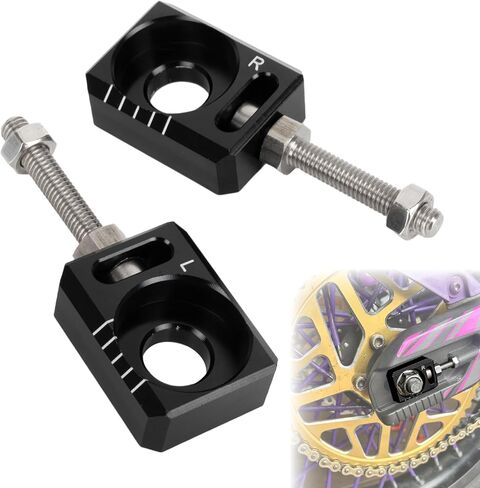 PSLER 2PCS Chain Tensioner Adjuster - Rear Axle Blocks Chain Adjuster with Dual-Side Measurement Scale - for Precise Alignment and Smooth Riding, Compatible with Light Bee X Segway X160 X260 Dirt Bike in Saudi Arabia