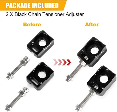 PSLER 2PCS Chain Tensioner Adjuster - Rear Axle Blocks Chain Adjuster with Dual-Side Measurement Scale - for Precise Alignment and Smooth Riding, Compatible with Light Bee X Segway X160 X260 Dirt Bike in Saudi Arabia