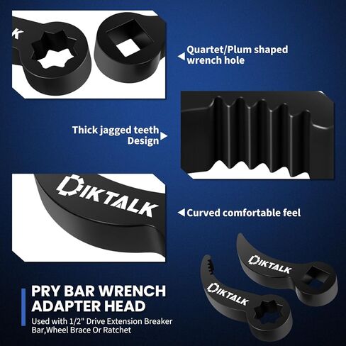 Lower Control Arm Prying Tool Kit,1/2" Drive Suspension Removal Tool,Specialty Bushing Tool with 2 Pry Bar Wrench Adapter Head & Extension Poles,3PCS in Saudi Arabia