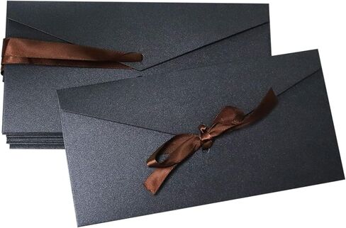 10 Pack Kraft Paper Envelopes with Ribbons, Invitation Envelopes for Festival and Party - Red in Saudi Arabia