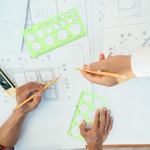 Circle Template for Drawing Drafting, Ymapinc 3Pcs Plastic Circle/Oval Shape Stencil for Painting, Transparent Green Geometric Measuring Rulers for School Office Supplies in Saudi Arabia