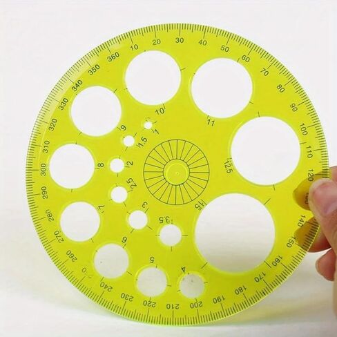Full Circle Template Plastic Round Protractor 360 Degree for Painting Drawing Drafting Tool 16 Circular Sizes,Technical Drawing Supplies-4 Colors in Saudi Arabia