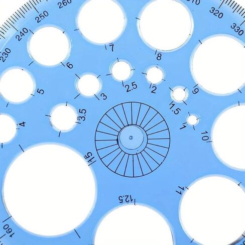 Full Circle Template Plastic Round Protractor 360 Degree for Painting Drawing Drafting Tool 16 Circular Sizes,Technical Drawing Supplies-4 Colors in Saudi Arabia